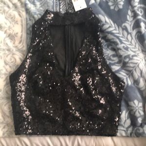 Sequen deep v crop top